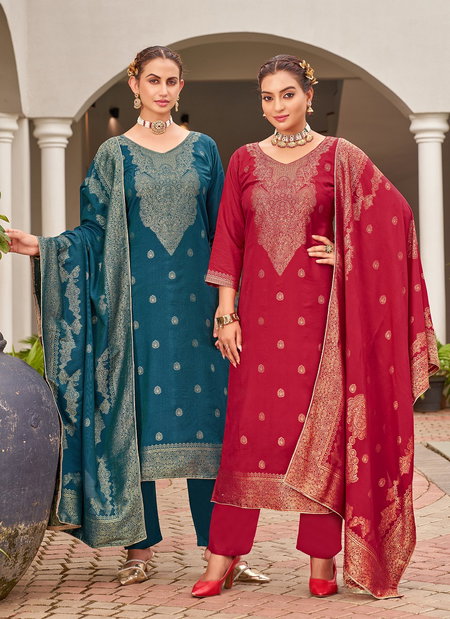 Sargun By Alok Viscose Maslin Jacquard Designer Dress Material Wholesale Suppliers In India